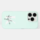 Moderne Minze Creme Personalisiert Monogramm Name Case-Mate iPhone Hülle (Rückseite (Horizontal))