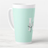 Moderne Minze Creme Personalisiert Monogramm Name  Milchtasse (Linke Ecke)