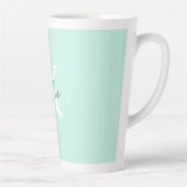 Moderne Minze Creme Personalisiert Monogramm Name  Milchtasse (Rechts)