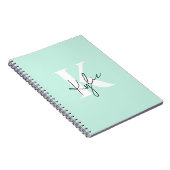 Moderne Minze Creme Personalisiert Monogramm Name  Notizblock (Rechte Seite)