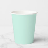 Moderne Minze Creme Personalisiert Monogramm Name  Pappbecher (Rückseite)
