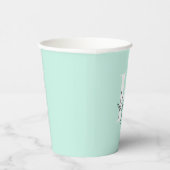 Moderne Minze Creme Personalisiert Monogramm Name  Pappbecher (Rechts)