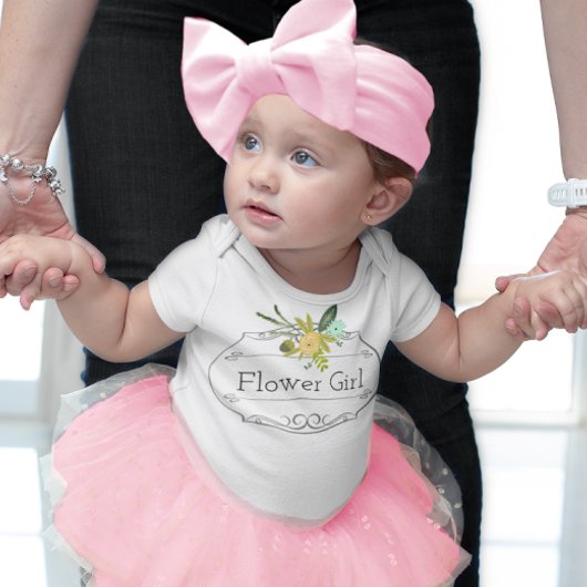 Moderne Minze Damasblumenmädchen Hochzeitsstipendi Baby T-shirt