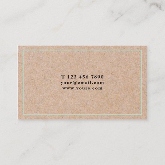 Moderne Minze DRUCKkraftpapier-Visitenkarte Visitenkarte (Rückseite)
