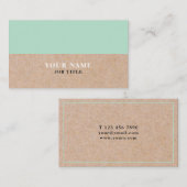 Moderne Minze DRUCKkraftpapier-Visitenkarte Visitenkarte (Vorne/Hinten)