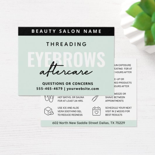 Moderne Minze, einfache Eyebrow Threading Aftercar (Schreibtisch)