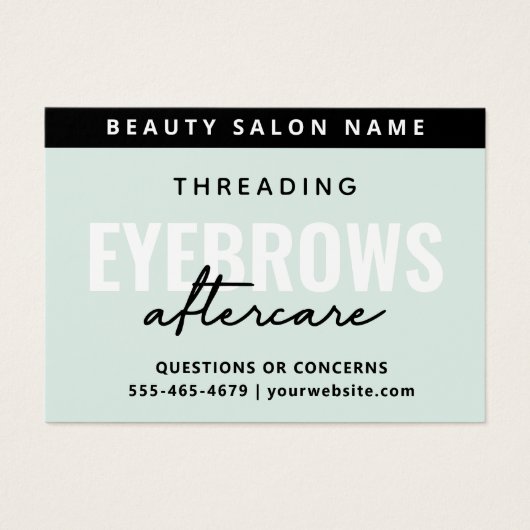 Moderne Minze, einfache Eyebrow Threading Aftercar (Vorderseite)