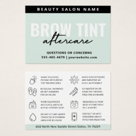 Moderne Minze Eyebrow Tint Aftercare Card