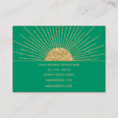 Moderne Minze Gold Sun Shine Visitenkarte (Rückseite)