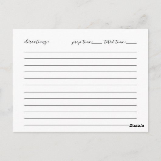 Moderne Minze Green Script Brautparty Rezept Card Postkarte (Rückseite)