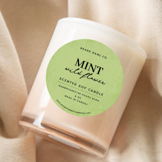 Moderne Minze Grün Rustikal Runder Aufkleber