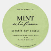 Moderne Minze Grün Rustikal Runder Aufkleber (Vorderseite)