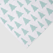 Moderne Minze Grüne Bäume auf weißem geometrischem Seidenpapier (Ausschnitt)