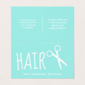 Moderne Minze Grüne Friseur Loyalität Visitenkarten (Außenseite Aufgefaltet)