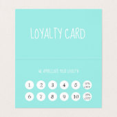 Moderne Minze Grüne Friseur Loyalität Visitenkarten (Innenseite Aufgefaltet)