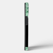 Moderne Minze grüne Glitzer Tropfen Monogram Case (Rückseite / Rechts)