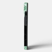 Moderne Minze grüne Glitzer Tropfen Monogram Case (Rückseite / Links)