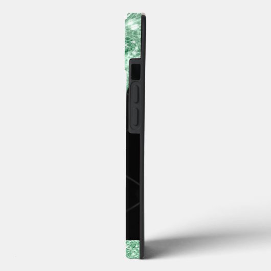 Moderne Minze grüne Glitzer Tropfen Monogram Case  (Rückseite / Links)