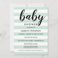Moderne Minze grüne Streifen neutrale Babydusche