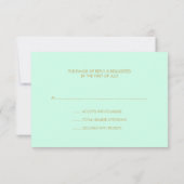 Moderne Minze Imitats Gold Glitzer UAWG RSVP Karte (Rückseite)