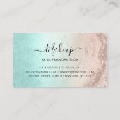 Moderne Minze Kupfer Rose Gold Glitzer Makeup Küns Terminkarte (Rückseite)