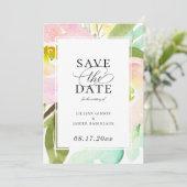 Moderne Minze Sommerblüte Save the Date Ankündigung (Stehend Vorderseite)