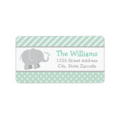 Moderne Minze und graue ElefantenRücksendeadresse Adressaufkleber (Vorne)