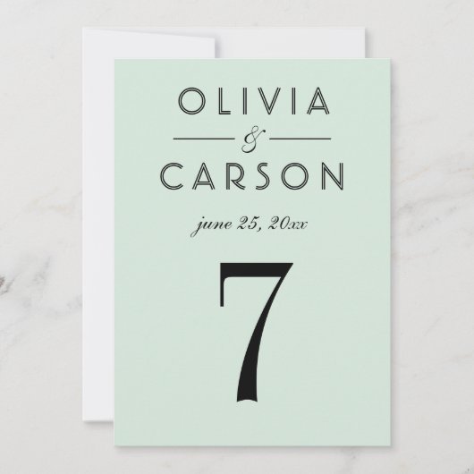 Moderne Minze und Schwarz-Script-Hochzeitsskripte- Einladung (Vorderseite)