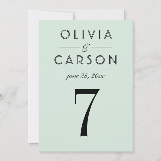 Moderne Minze und Schwarz-Script-Hochzeitsskripte- Einladung (Rückseite)