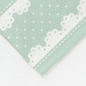 Moderne Minze und weißer Polka-Dot gestreiftes Mus Fleecedecke (Ecke)