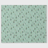 moderne Minzebäume, grüne Weihnachtsbäume Geschenkpapier (Flach)