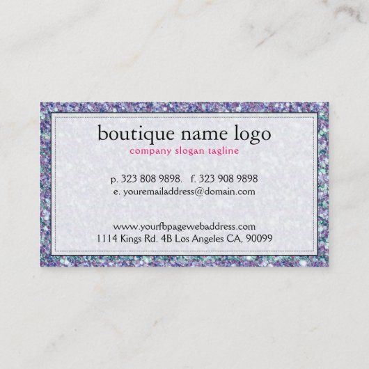 Moderne Mischfarben Glitzer & Glitzern Visitenkarte (Rückseite)