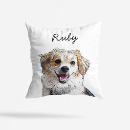 Moderne Mischlings-Hund-Illustration | Namen hinzu Kissen
