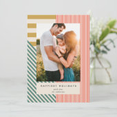 Moderne Mischstreifen Ein Foto Weihnachten (Stehend Vorderseite)