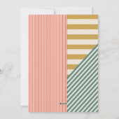 Moderne Mischstreifen Ein Foto Weihnachten (Rückseite)