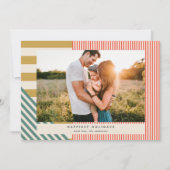 Moderne Mischstreifen Ein Foto Weihnachten (Vorderseite)