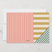 Moderne Mischstreifen Ein Foto Weihnachten (Rückseite)