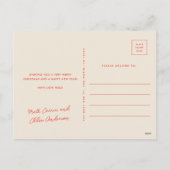 Moderne Mischstreifen Ein Foto Weihnachten (Rückseite)