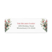 Moderne Mistletoe Weihnachtsfeiertage Rücksendeadr (Vorne)