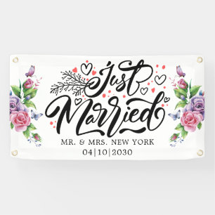 Moderne Mit Herz Frisch Verheiratet Auto Banner