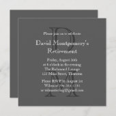 Moderne Mit Monogramm Altersvorsorge (grau) Einladung (Vorne/Hinten)