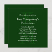 Moderne Mit Monogramm Altersvorsorge (grün) Einladung (Vorne/Hinten)