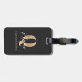 Moderne Mit Monogramm anfängliche Fragen & Name Pe Gepäckanhänger (Rückseite horizontal)