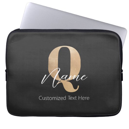 Moderne Mit Monogramm anfängliche Fragen & Name Pe Laptopschutzhülle (Vorderseite)