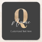 Moderne Mit Monogramm anfängliche Fragen & Name Pe Rechteckiger Pappuntersetzer (Vorderseite)