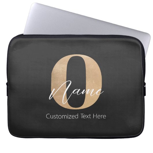 Moderne Mit Monogramm anfängliche O & Name Persona Laptopschutzhülle (Vorderseite)