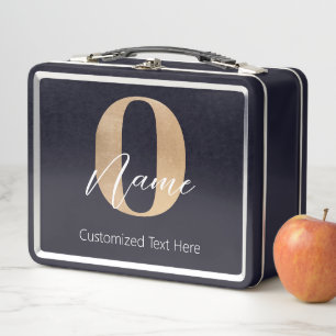 Moderne Mit Monogramm anfängliche O & Name Persona Metall Brotdose