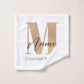 Moderne Mit Monogramm Anfangs-M & Name Personalisi Badhandtuch Set (Waschlappen)