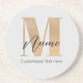 Moderne Mit Monogramm Anfangs-M & Name Personalisi Getränkeuntersetzer (Vorne)