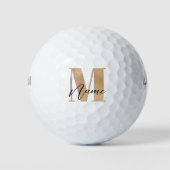 Moderne Mit Monogramm Anfangs-M & Name Personalisi Golfball (Vorderseite)
